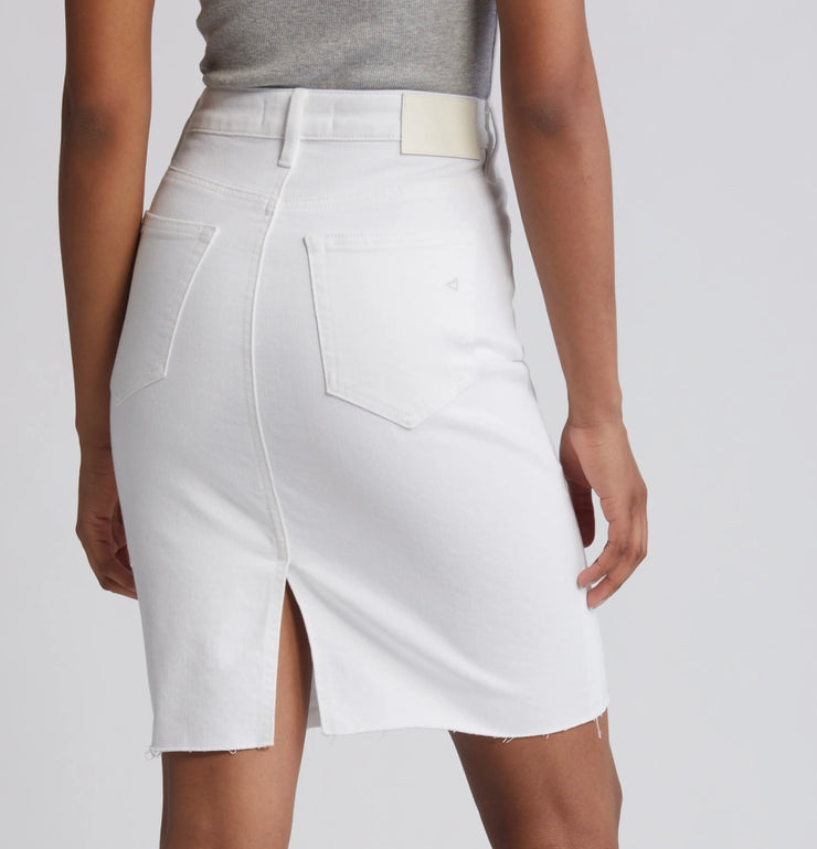 White Peyton Midi Pencil Skirt