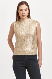 Talia Metallic Cable Knit Sweater Vest