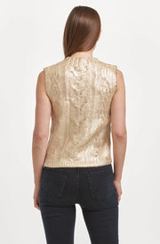 Talia Metallic Cable Knit Sweater Vest