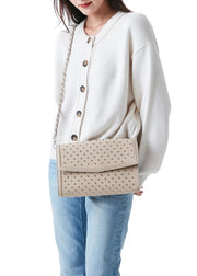 BETH Studded Suede Clutch