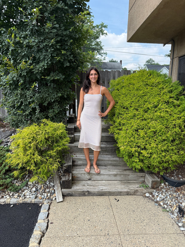 Cayman Solid Crochet Dress