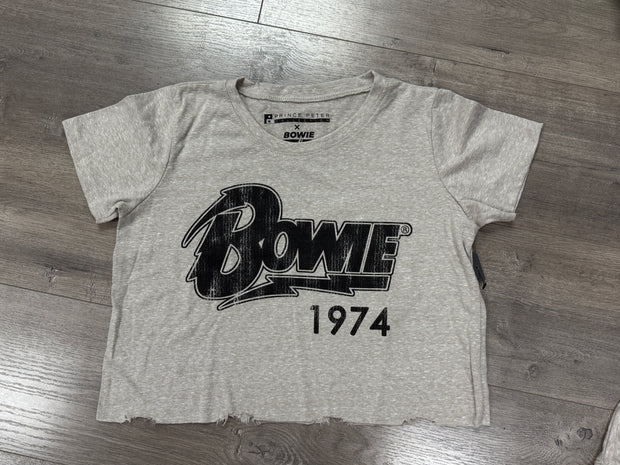 Bowie '74 Crop Tee - Mineral Grey