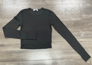 Luxx Long Sleeve Cropped Crew Neck