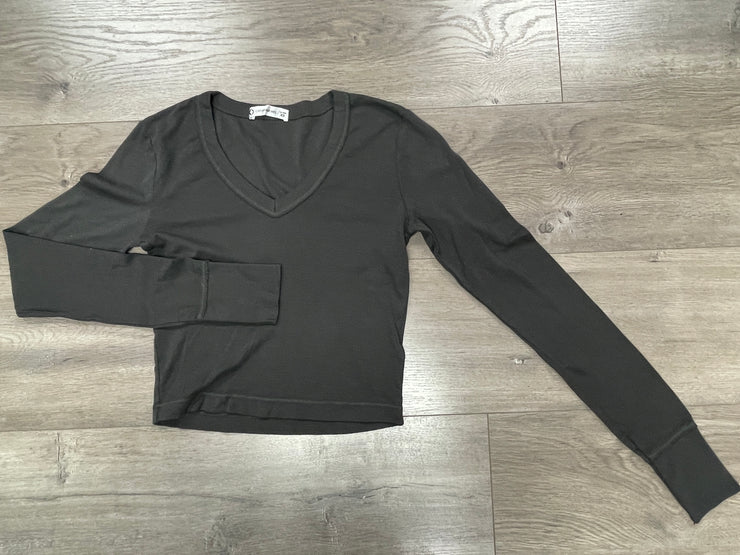 Luxx Long Sleeve Cropped V Neck