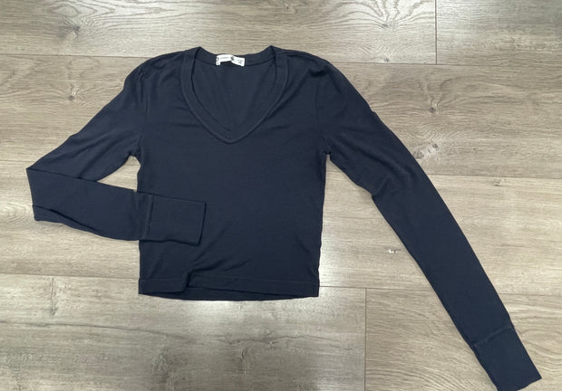 Luxx Long Sleeve Cropped V Neck