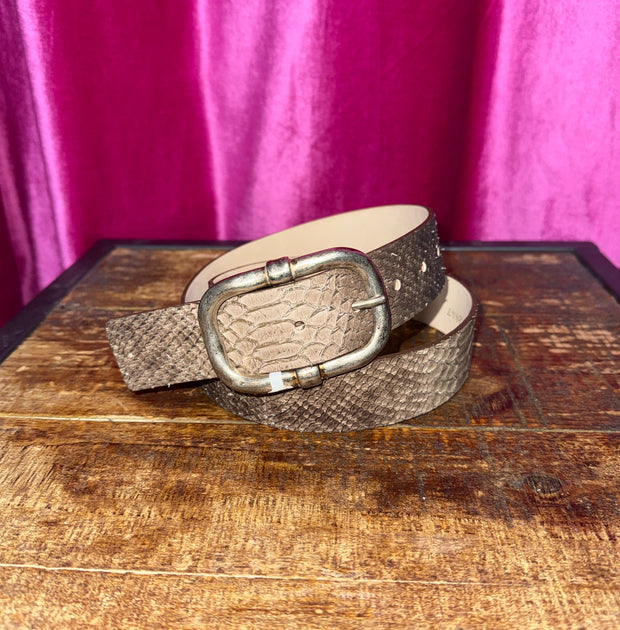 Taupe Python Leather Streets Ahead Belt