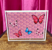 Small Patterned Tray with Butterflies