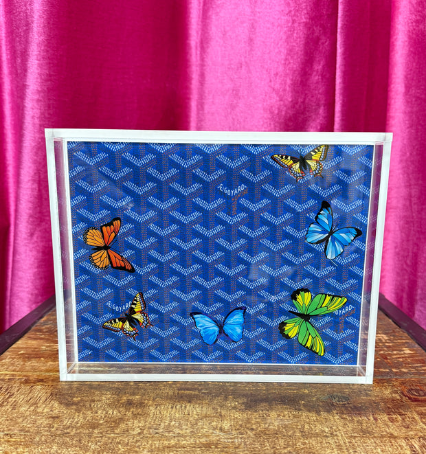 Small Patterned Tray with Butterflies