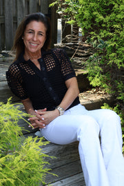 Pia Short Sleeve Crochet Cardigan