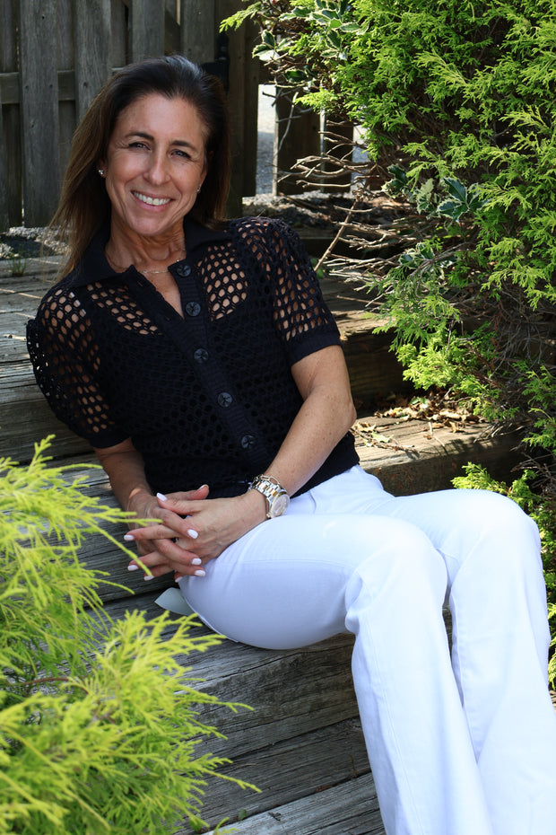 Pia Short Sleeve Crochet Cardigan