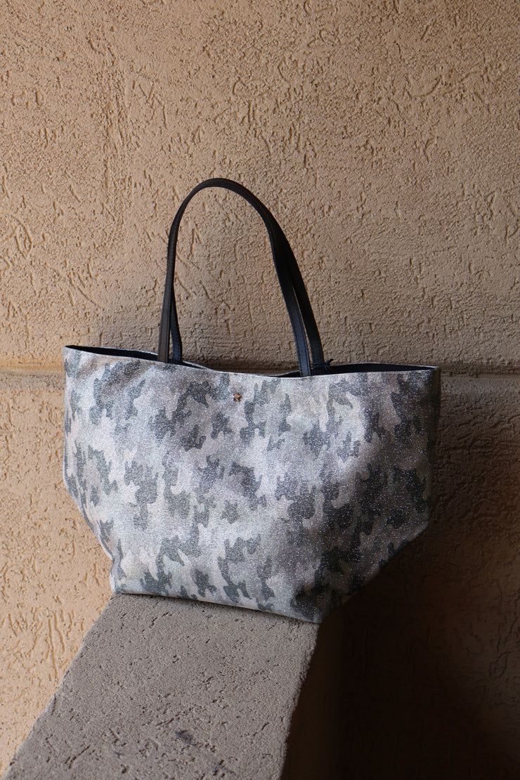 Lara Metallic Camo Small Tote Bag