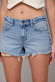 Kayla Relaxed Rivet Jean Shorts