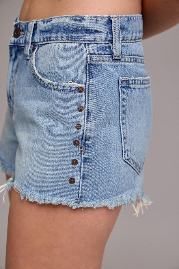 Kayla Relaxed Rivet Jean Shorts