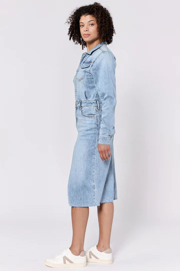 Renee Long Sleeve Fitted Denim Dress