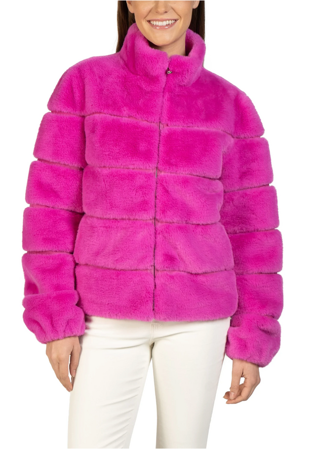 Lizzo Hot Pink Faux Fur Zip Jacket