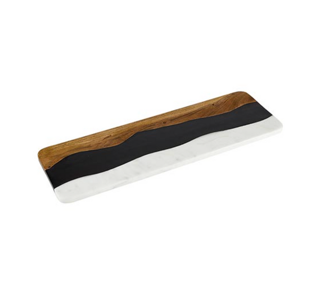 Large Marble + Wood Serving Board