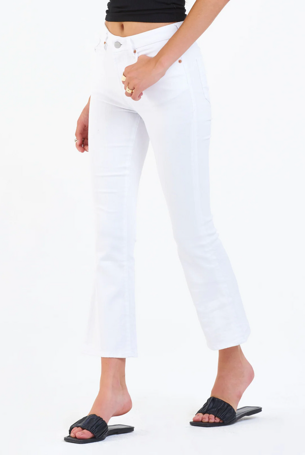 Jenna White High Rise Cropped Flare Jeans