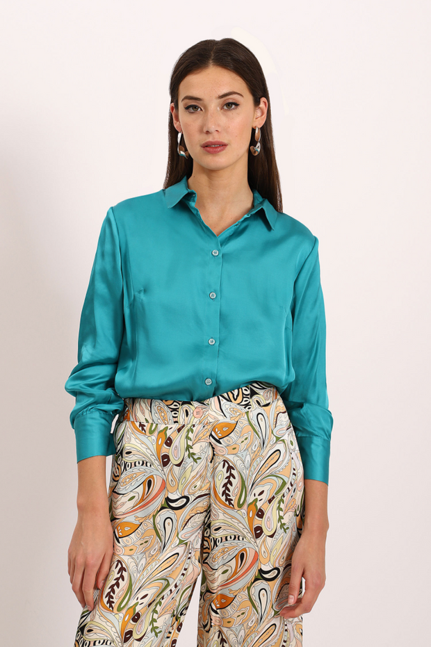 Maximillion Satin Button Down Shirt