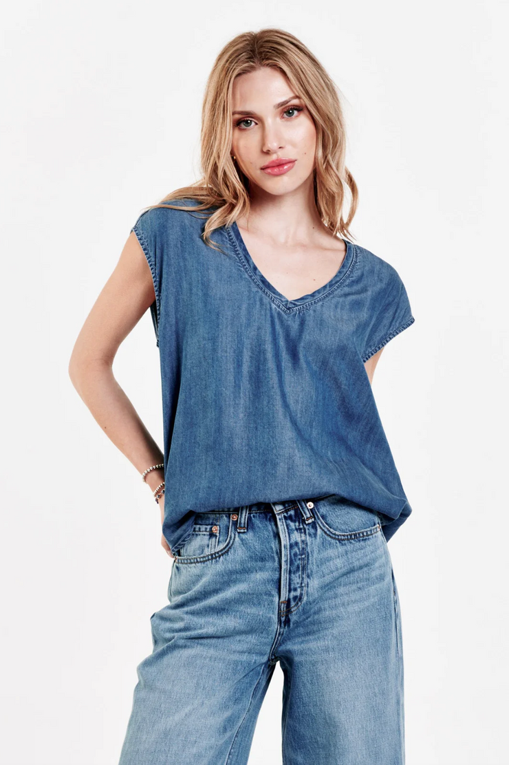 Janis Sleeveless Denim Top