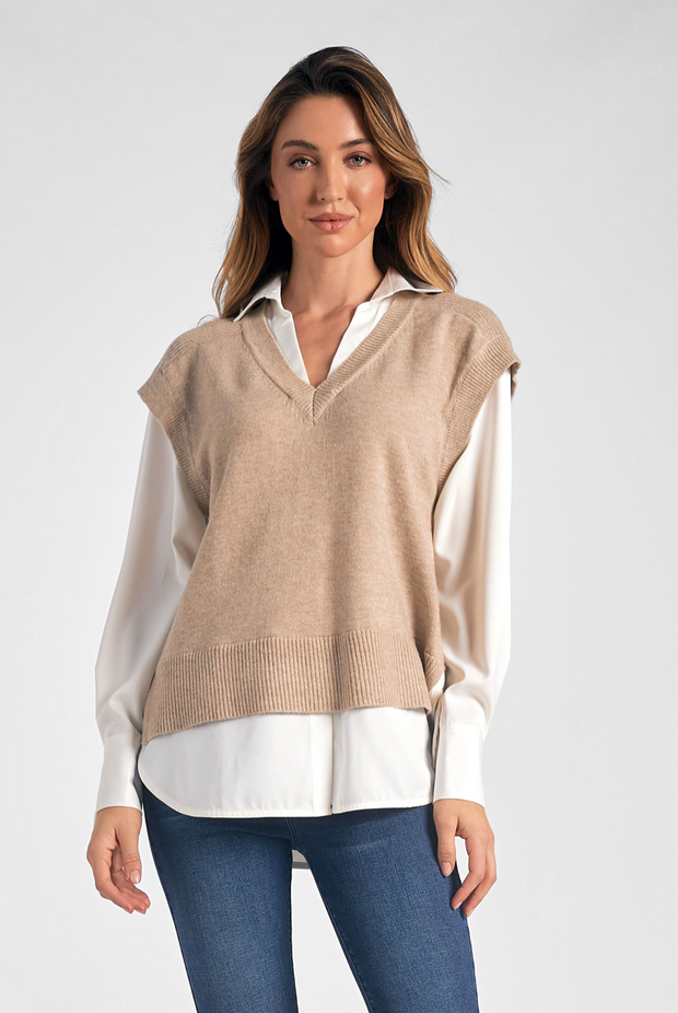 Andrea Sweater Vest/Shirt Combo