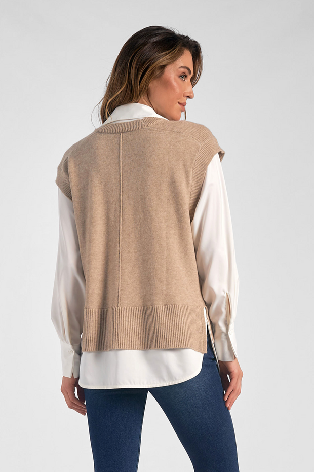 Andrea Sweater Vest/Shirt Combo