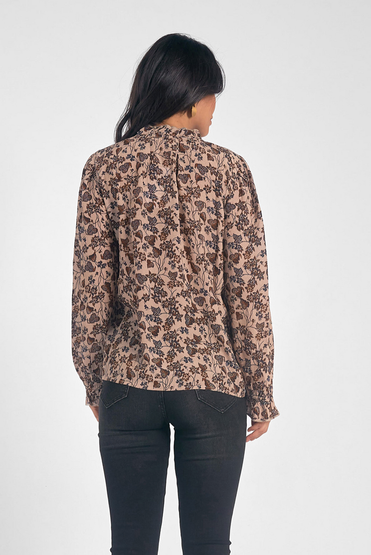 Nelly Napa Print Long Sleeve Top