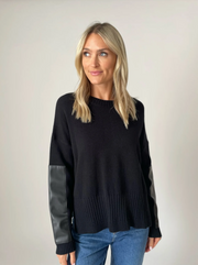 Sloane Sweater with Faux Leather Accents