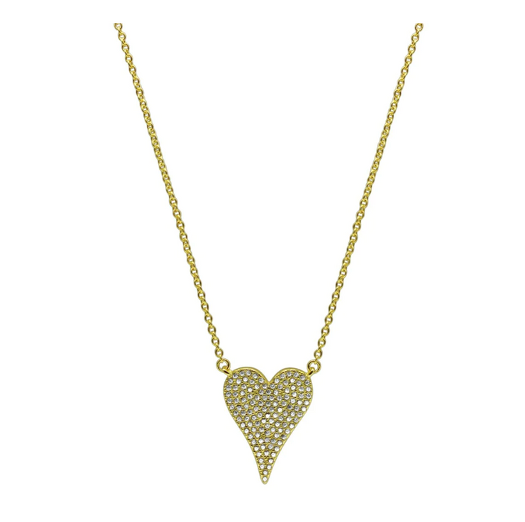 Dripping CZ Heart Necklace