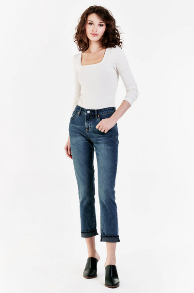 Blair Embrace Mid Rise Cuffed Straight Ankle Jean