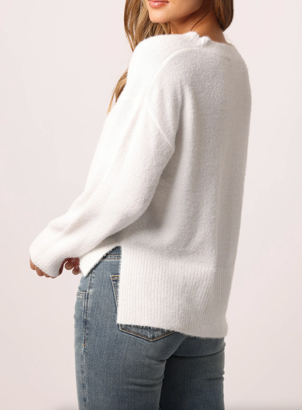 Marni V Neck Long Sleeve Cozy Sweater