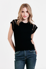 Jolie Laser Cut Shoulder Top
