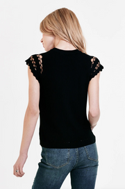 Jolie Laser Cut Shoulder Top