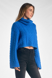 Chunky Cable Bell Sleeve Sweater