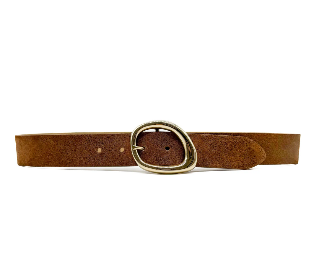 Cognac Classic Gold Buckle Leather Streets Ahead Belt – HTB  display picture 2