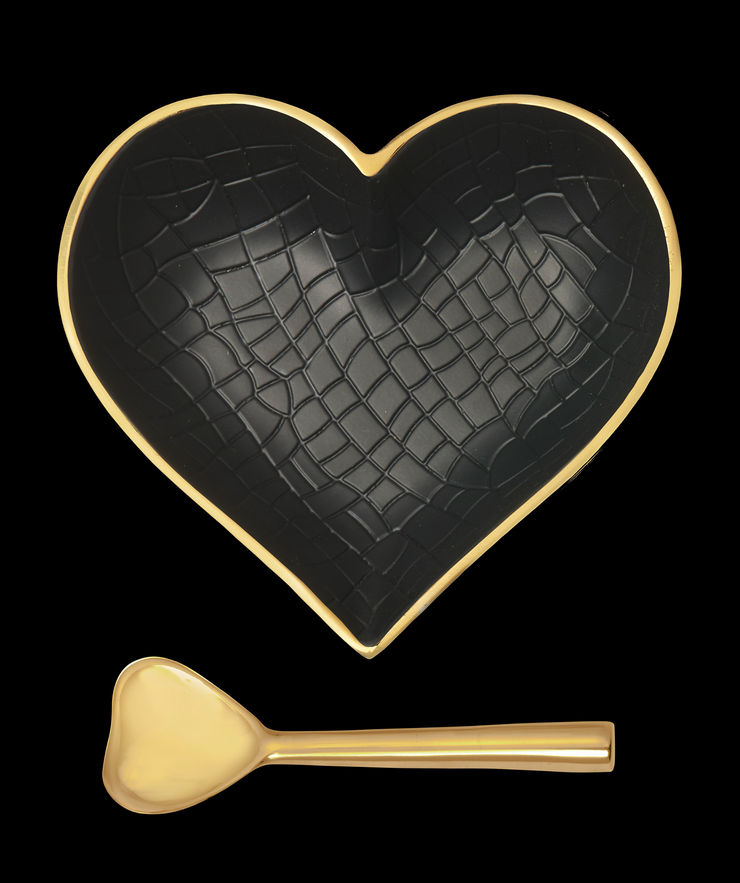Croco Heart Bowls with Spoon