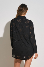 Erin Eyelet Button Down Cover Up