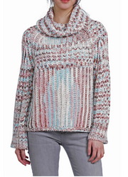 Mimi Chunky Multi Color Turtleneck Sweater