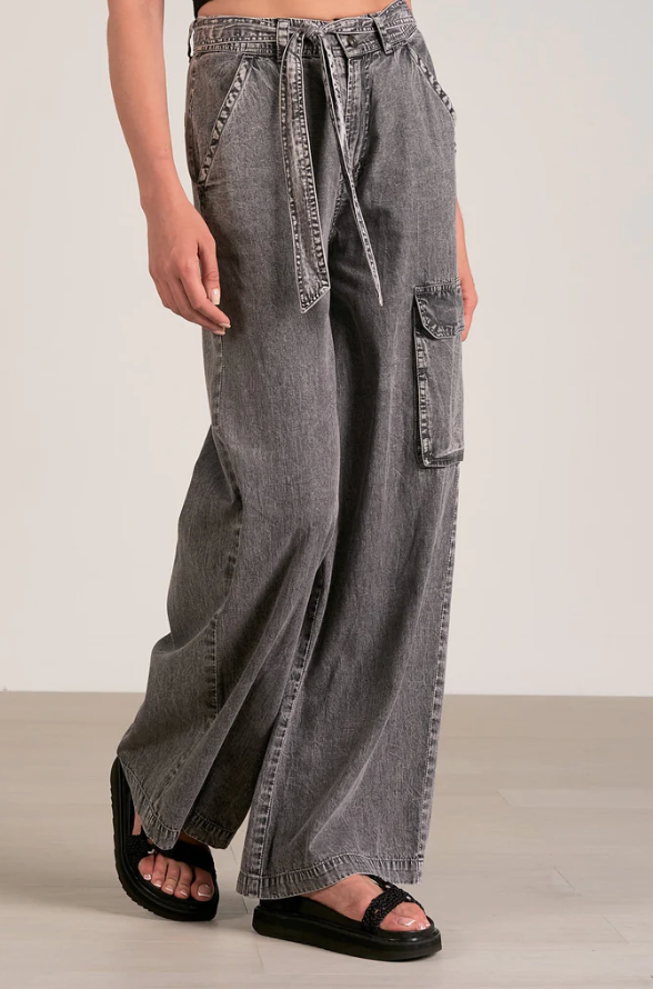 Rosewood Wide Leg Cargo Pants