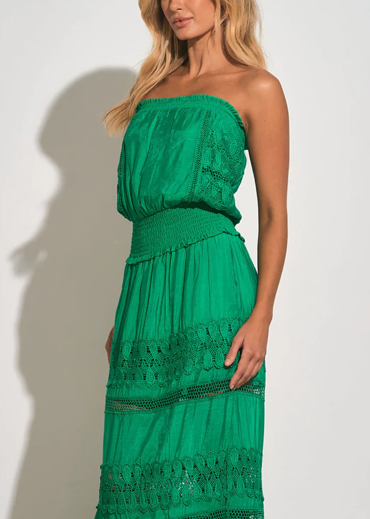 Wymara Crochet Strapless Maxi Dress