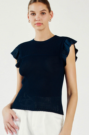 Lilly Ruffle Short Sleeve Sweater