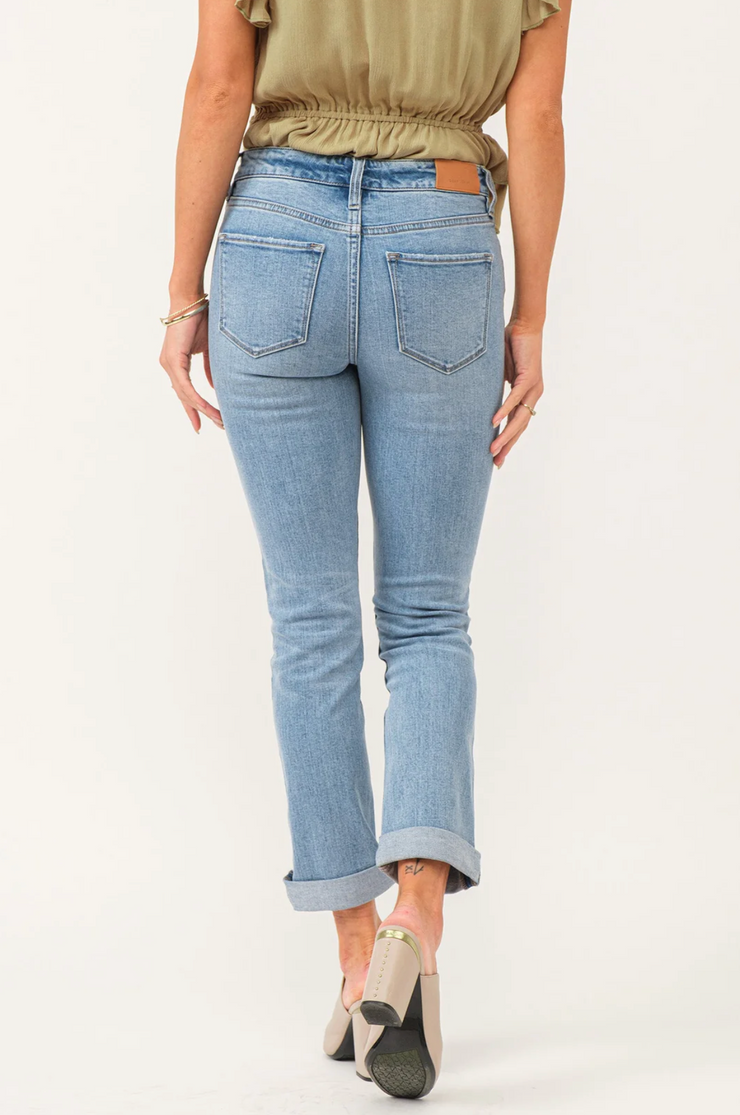 Blair Light Denim Mid Rise Straight Jean