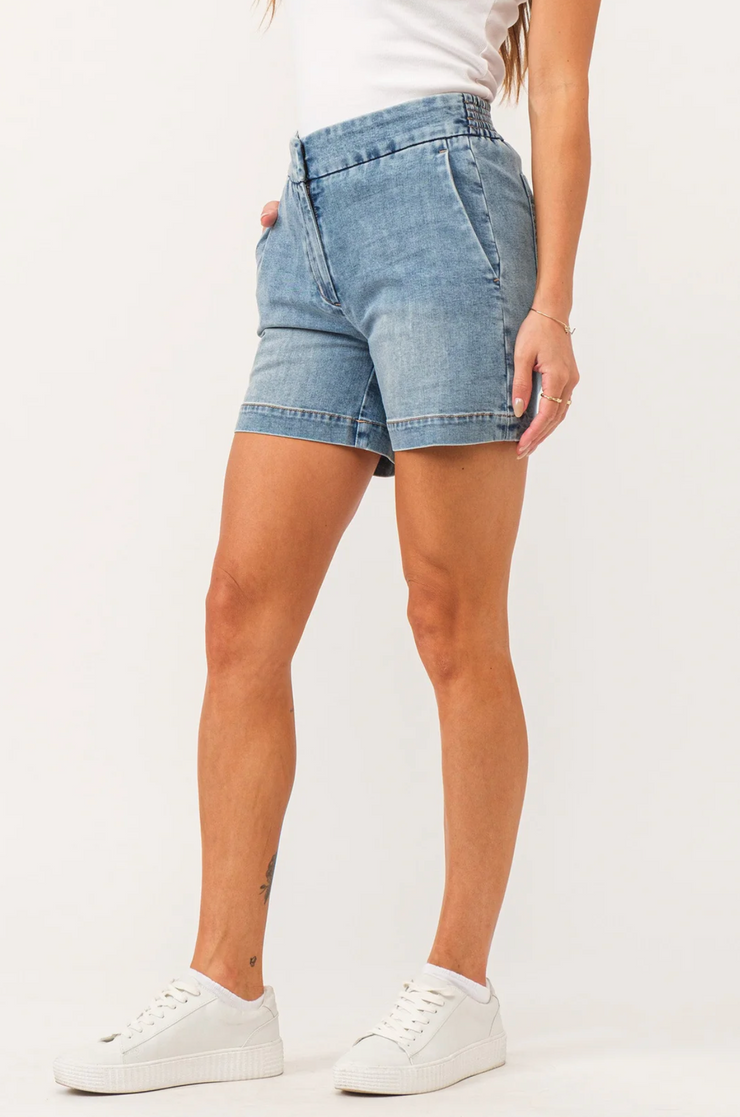 Tayna Chambray High Rise Shorts