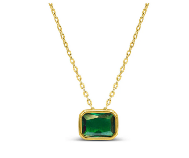 Bezel Baguette CZ Necklace