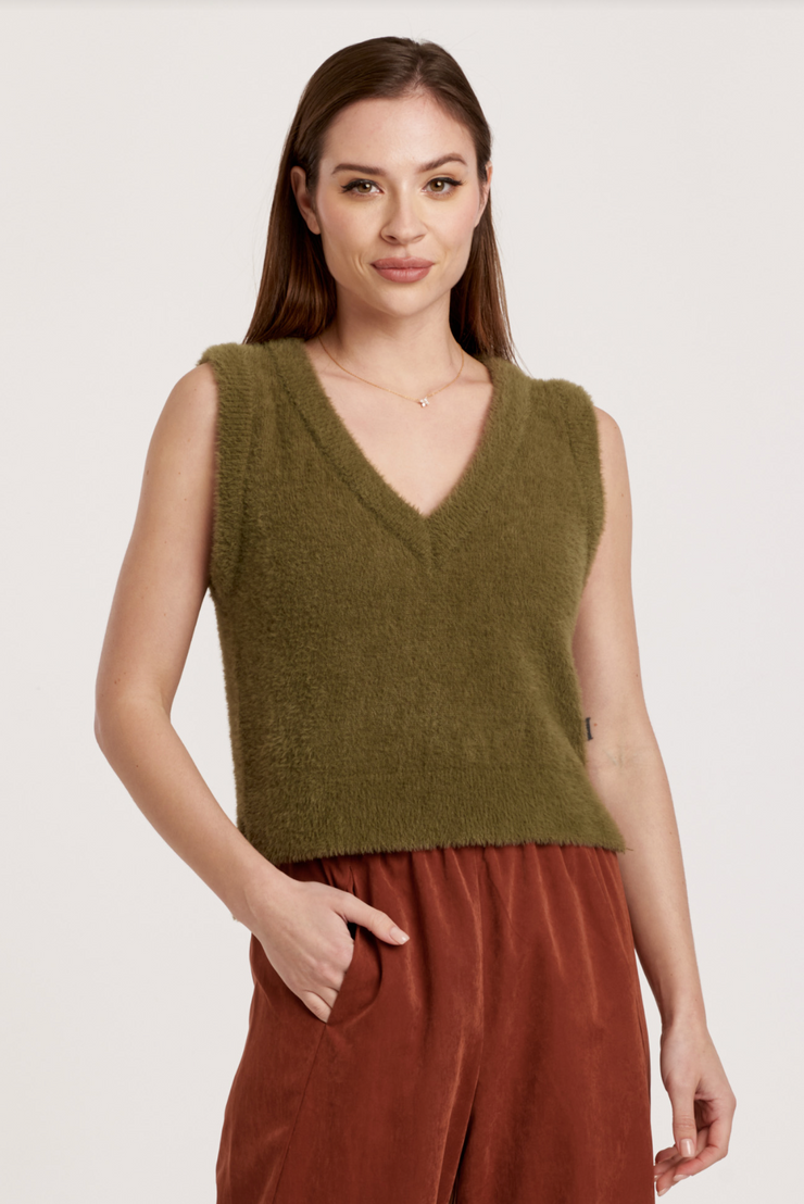 Vine Fuzzy Sweater Vest