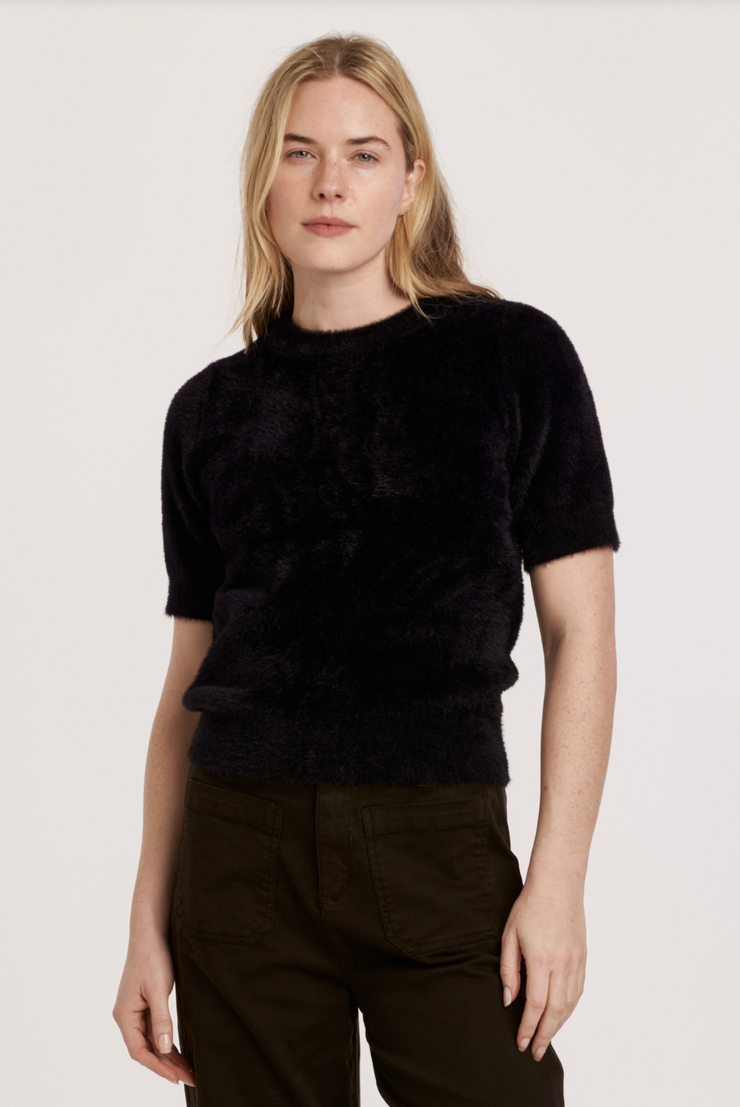 Suzie Fuzzy Short Sleeve Sweater