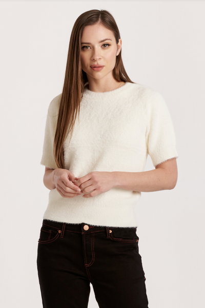 Suzie Fuzzy Short Sleeve Sweater