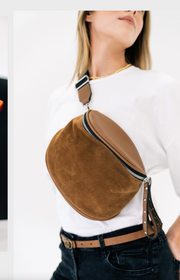 Faux Suede Crossbody Bag