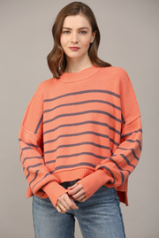 Miley Striped Drop Shoulder Sweater