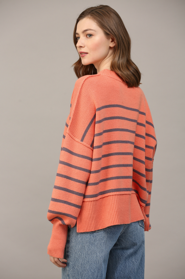 Miley Striped Drop Shoulder Sweater