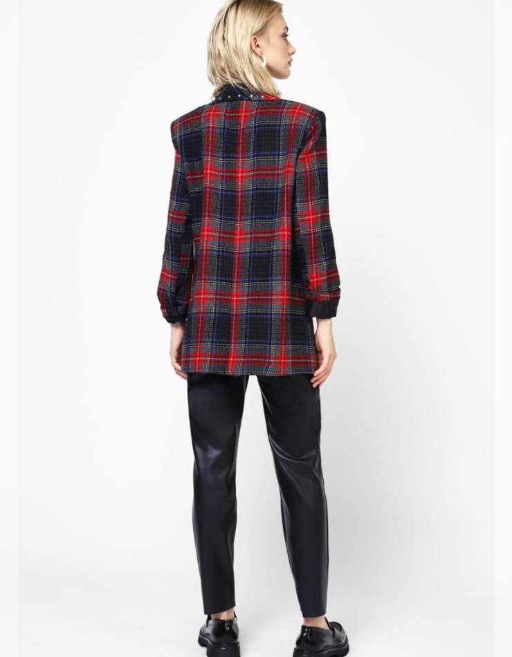 Carey Oversized Plaid Blazer